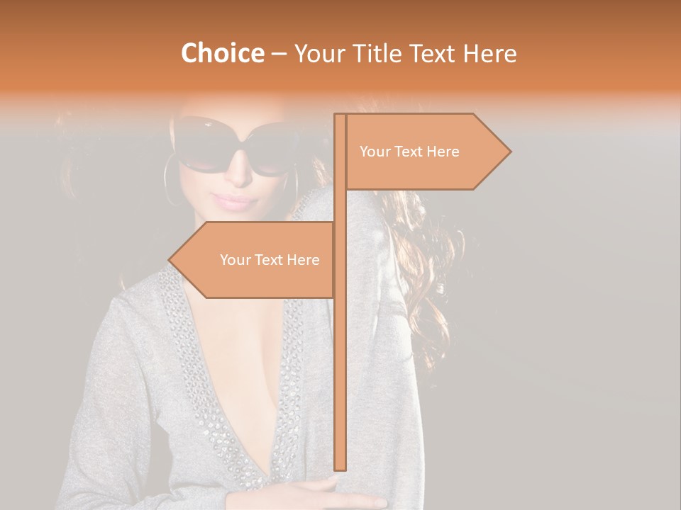 A Woman Wearing Sunglasses Is Posing For A Picture PowerPoint Template