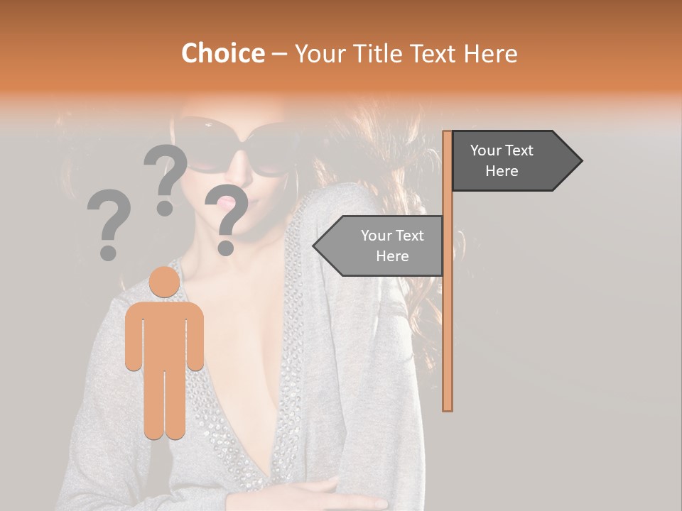 A Woman Wearing Sunglasses Is Posing For A Picture PowerPoint Template