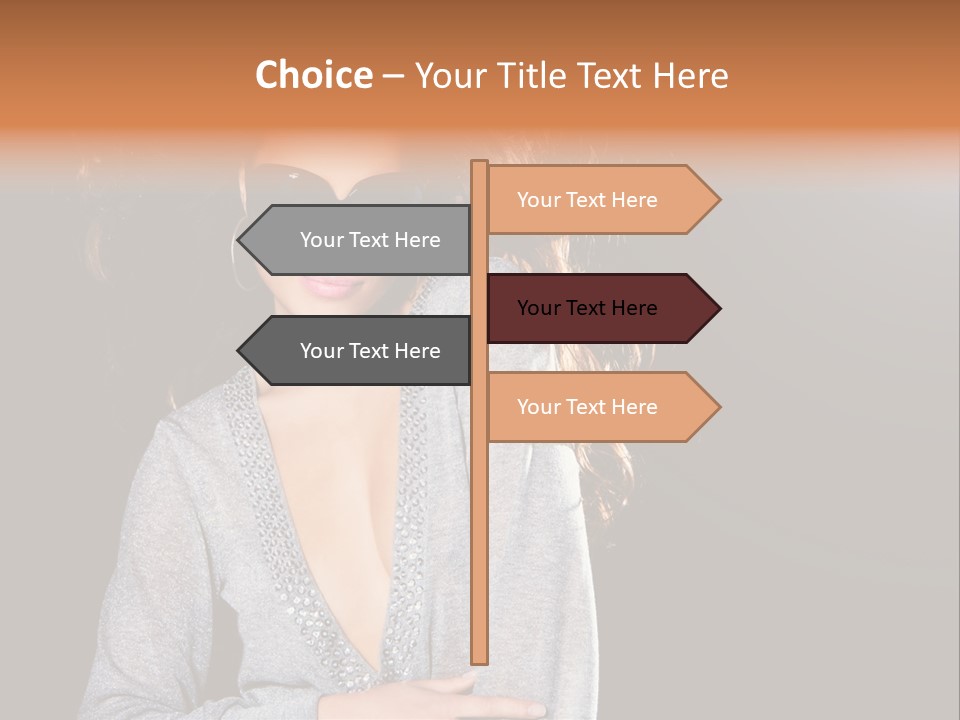 A Woman Wearing Sunglasses Is Posing For A Picture PowerPoint Template