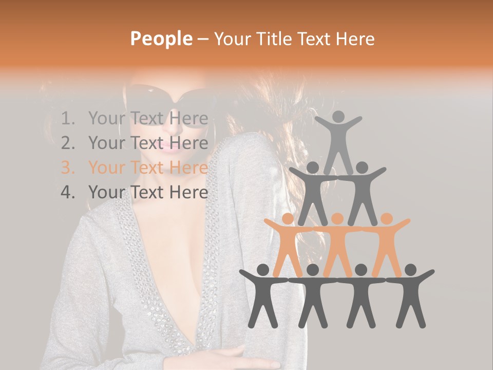 A Woman Wearing Sunglasses Is Posing For A Picture PowerPoint Template