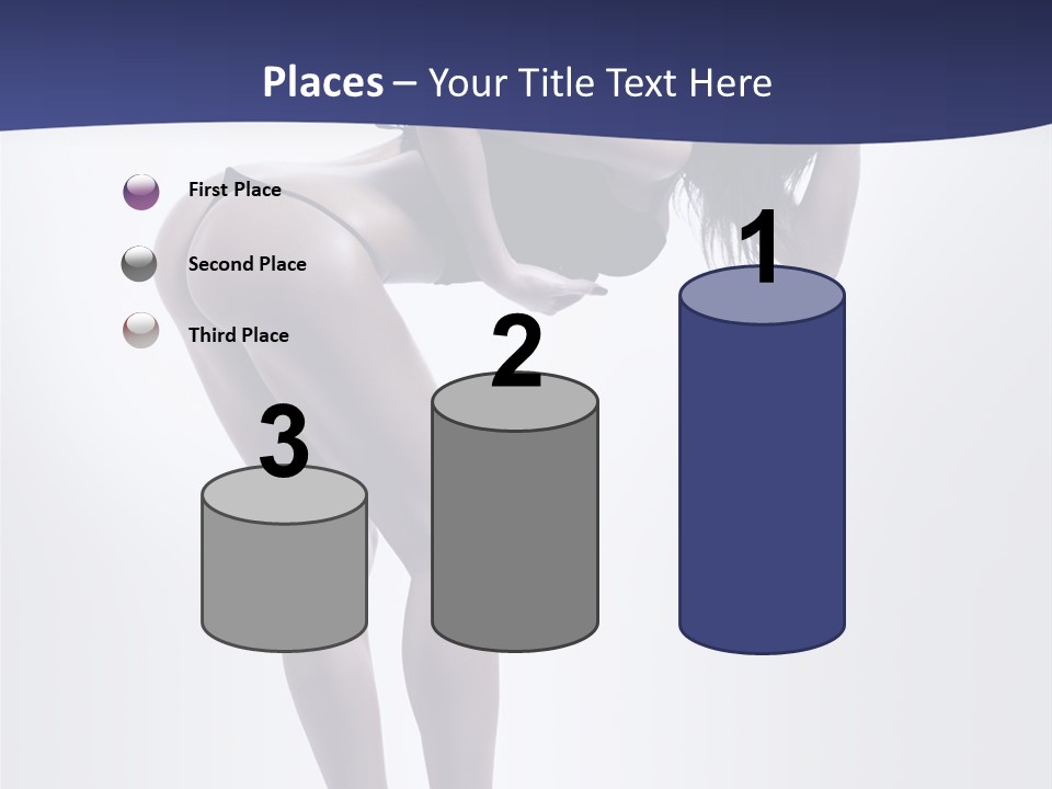 A Woman In A Black Bikini Posing For A Picture PowerPoint Template