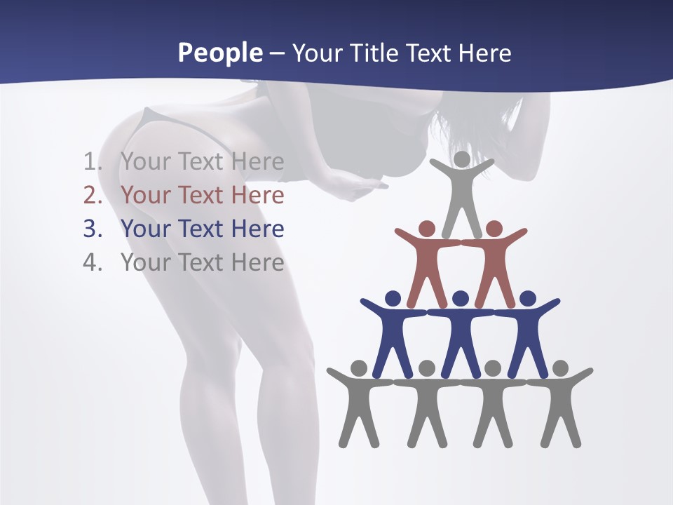 A Woman In A Black Bikini Posing For A Picture PowerPoint Template