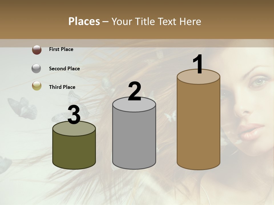 Woman Butterfly Person PowerPoint Template