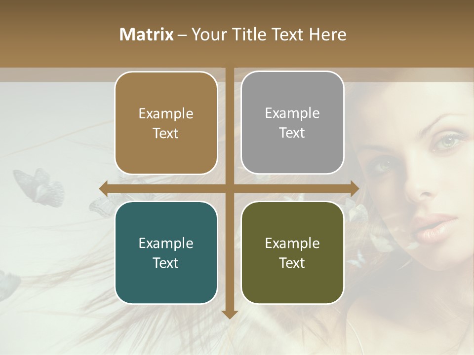 Woman Butterfly Person PowerPoint Template