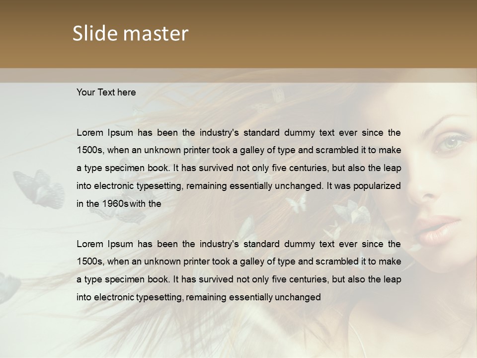 Woman Butterfly Person PowerPoint Template