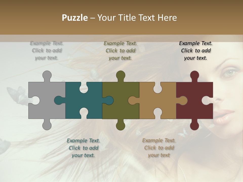 Woman Butterfly Person PowerPoint Template