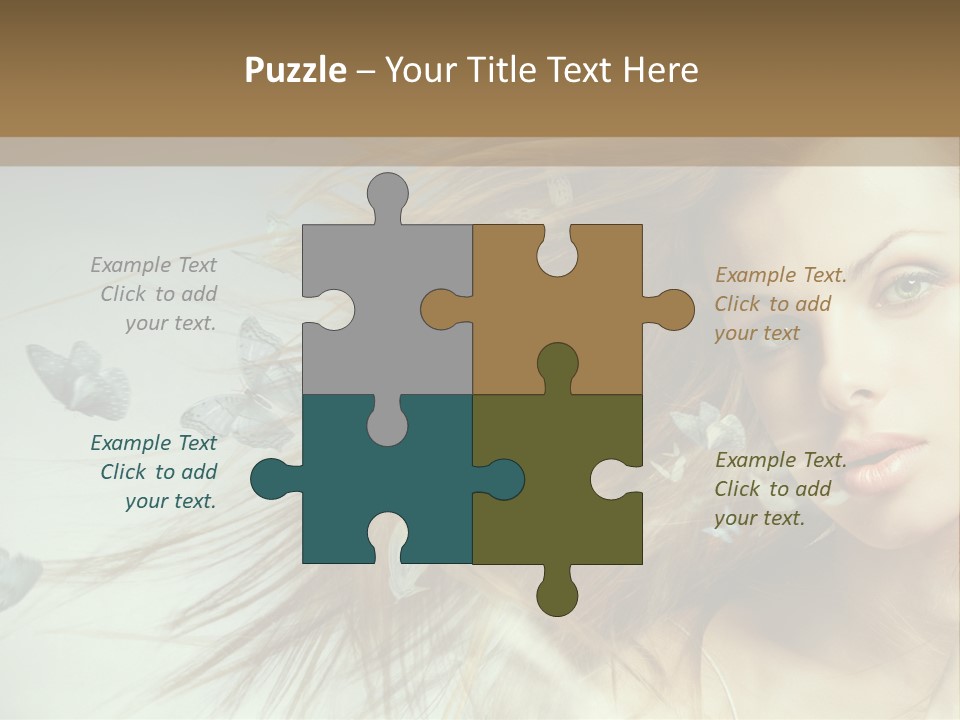 Woman Butterfly Person PowerPoint Template