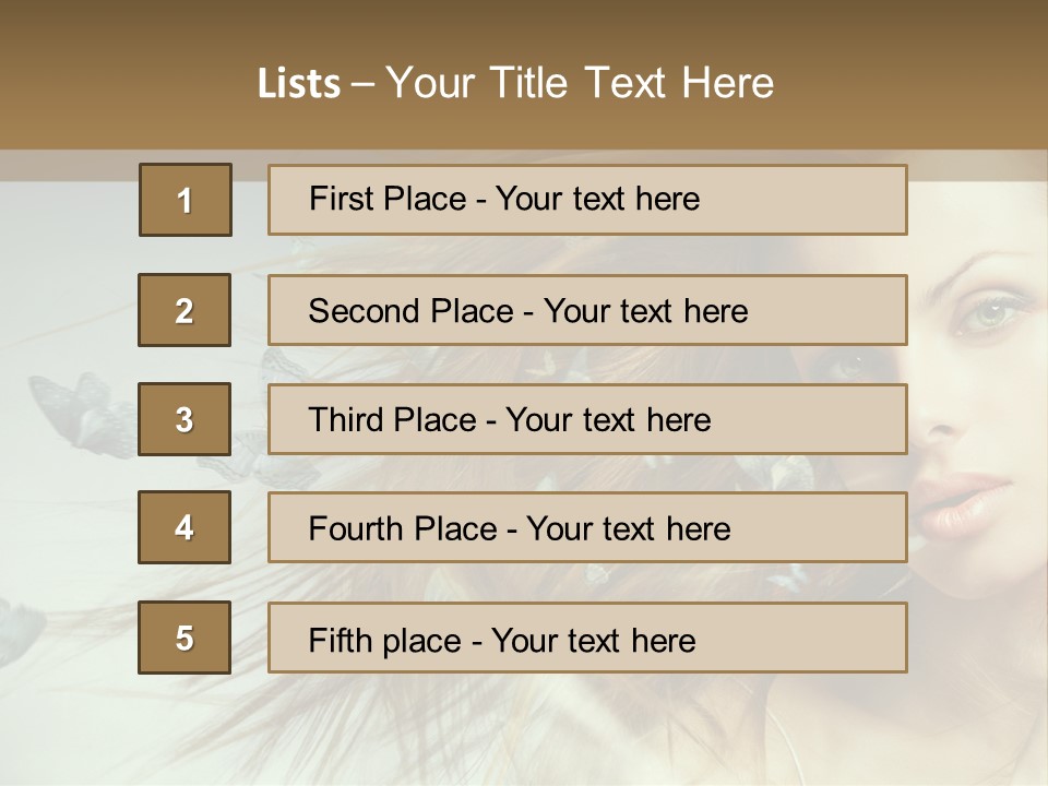 Woman Butterfly Person PowerPoint Template