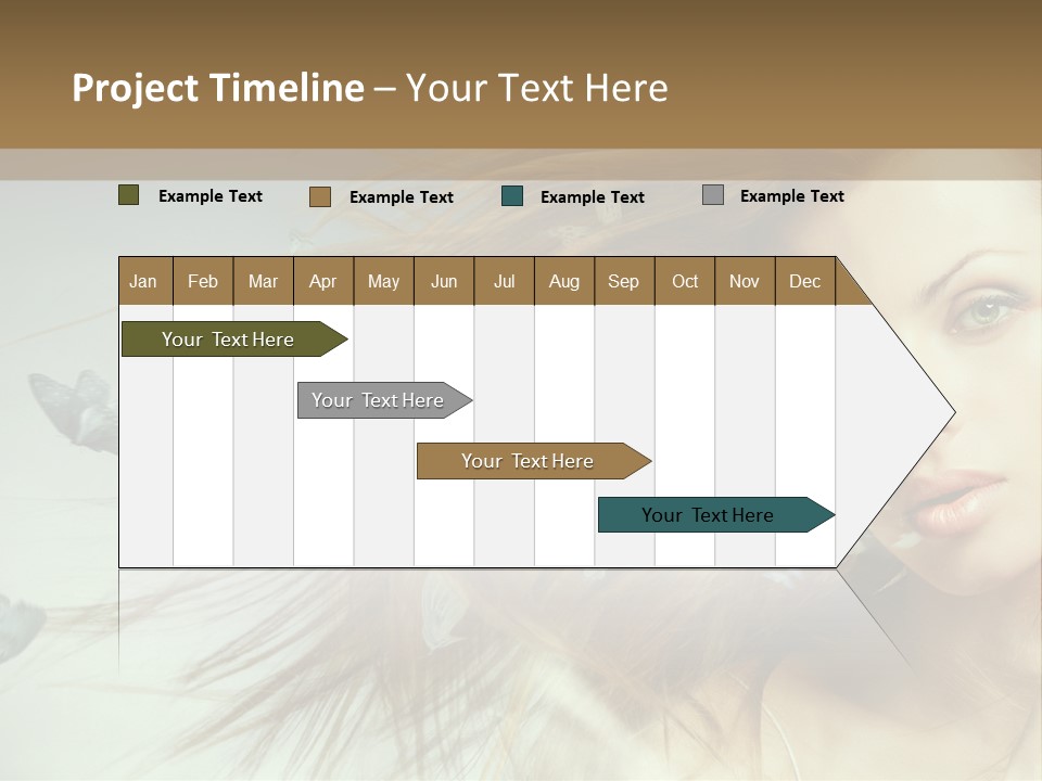 Woman Butterfly Person PowerPoint Template