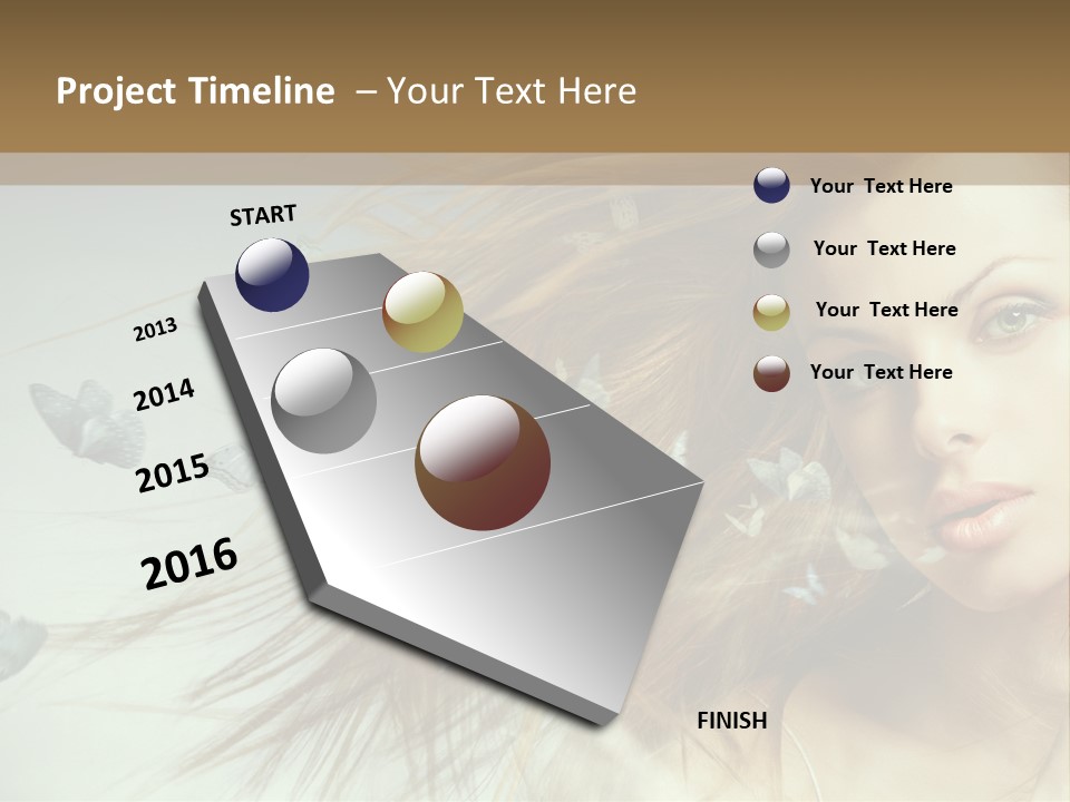 Woman Butterfly Person PowerPoint Template