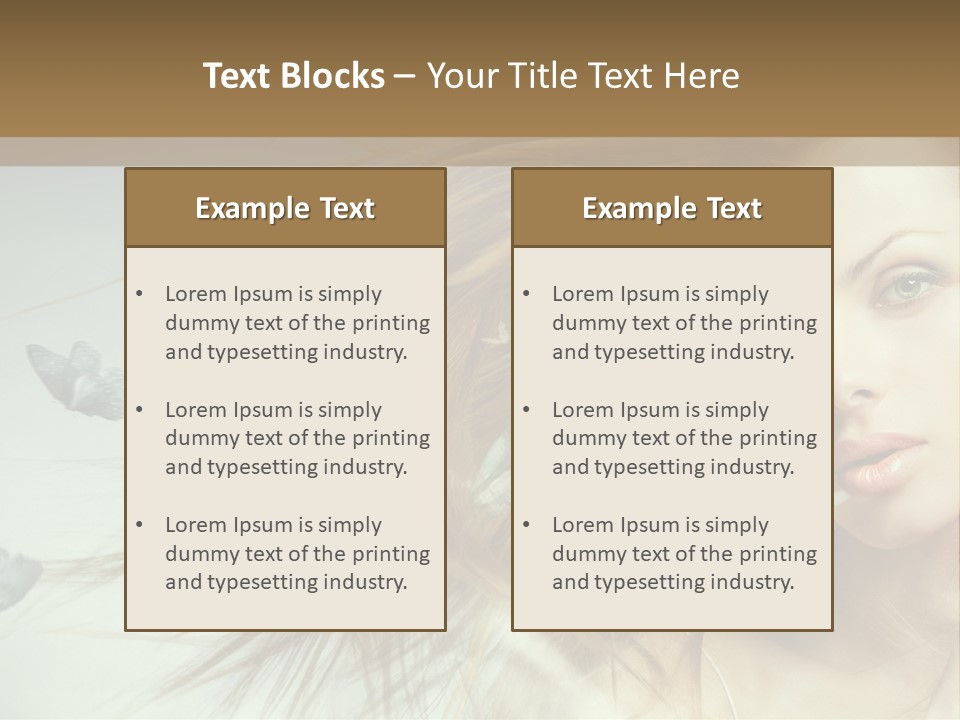 Woman Butterfly Person PowerPoint Template
