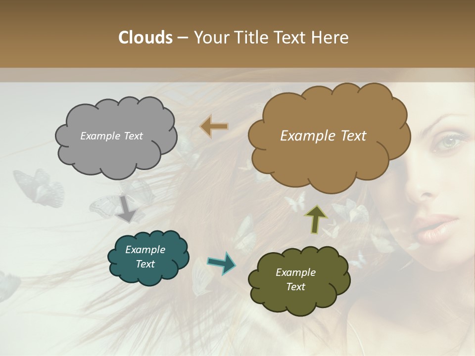 Woman Butterfly Person PowerPoint Template