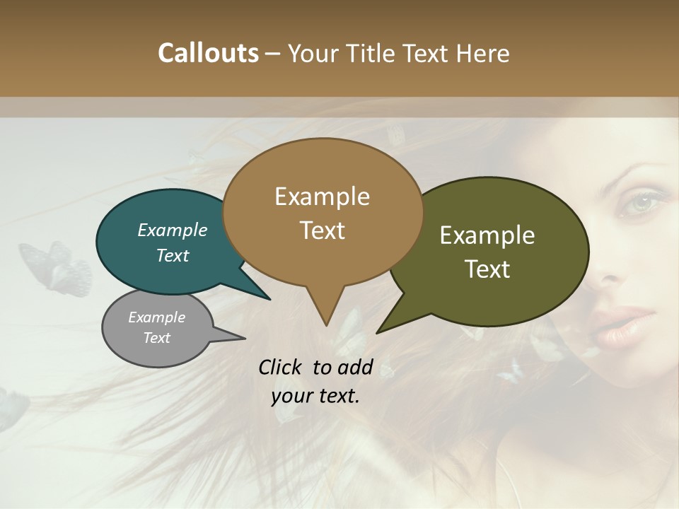 Woman Butterfly Person PowerPoint Template