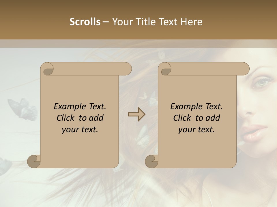 Woman Butterfly Person PowerPoint Template