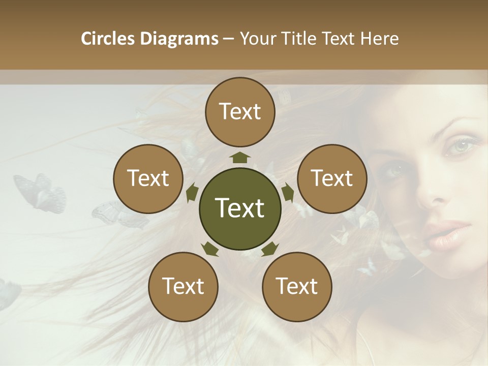 Woman Butterfly Person PowerPoint Template