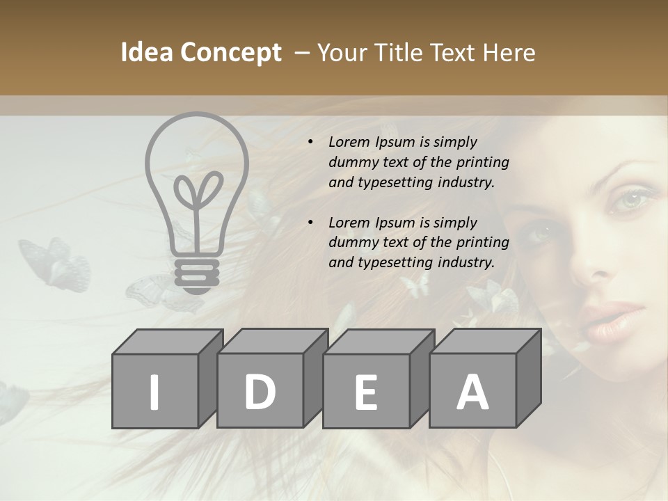 Woman Butterfly Person PowerPoint Template