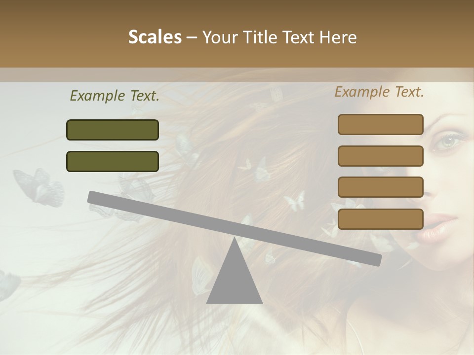 Woman Butterfly Person PowerPoint Template