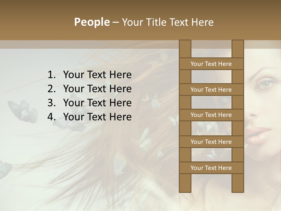 Woman Butterfly Person PowerPoint Template