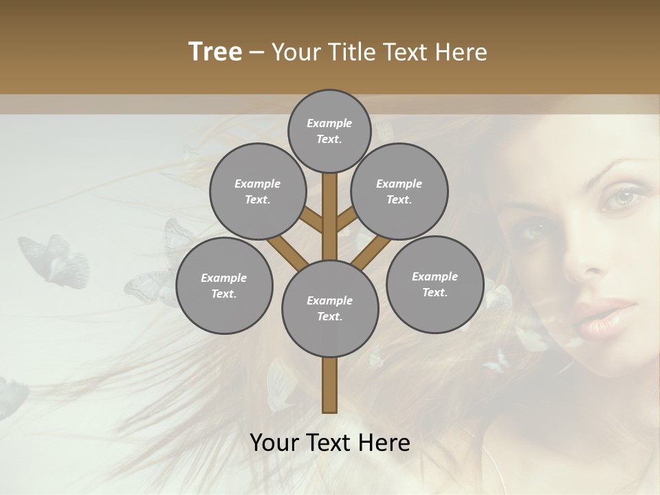 Woman Butterfly Person PowerPoint Template