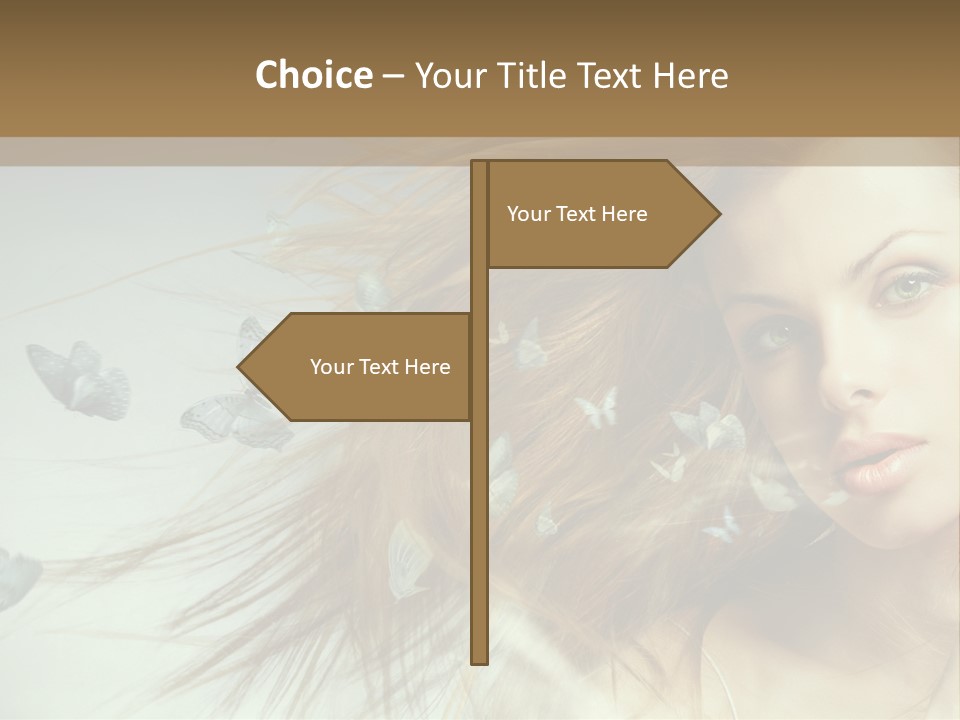 Woman Butterfly Person PowerPoint Template