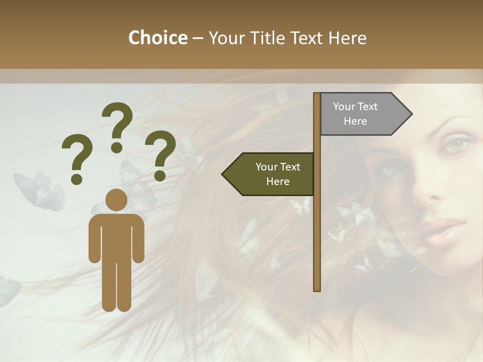 Woman Butterfly Person PowerPoint Template