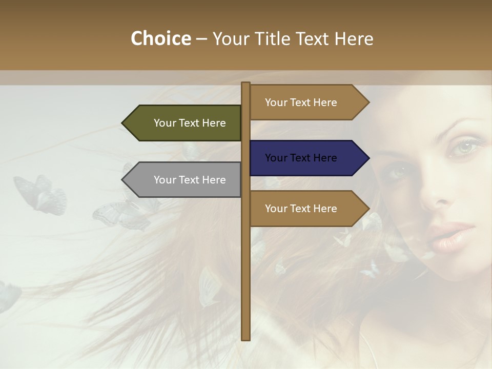 Woman Butterfly Person PowerPoint Template