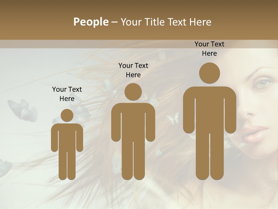 Woman Butterfly Person PowerPoint Template