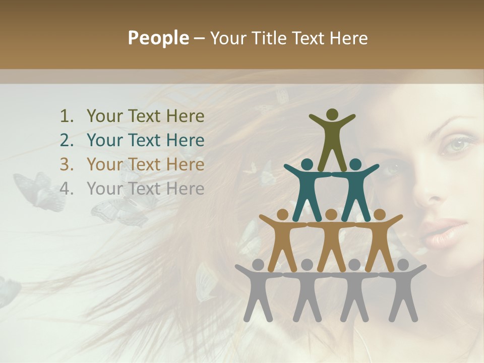 Woman Butterfly Person PowerPoint Template