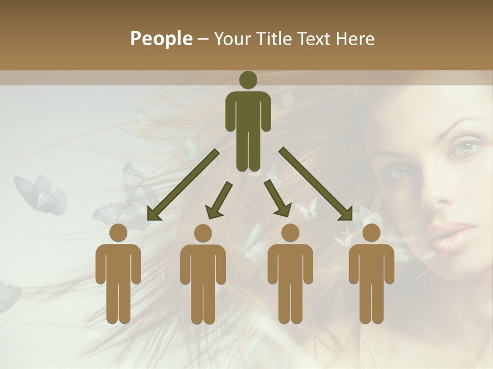 Woman Butterfly Person PowerPoint Template