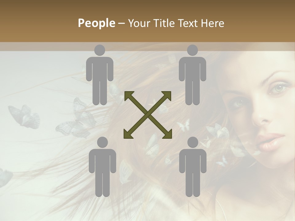 Woman Butterfly Person PowerPoint Template