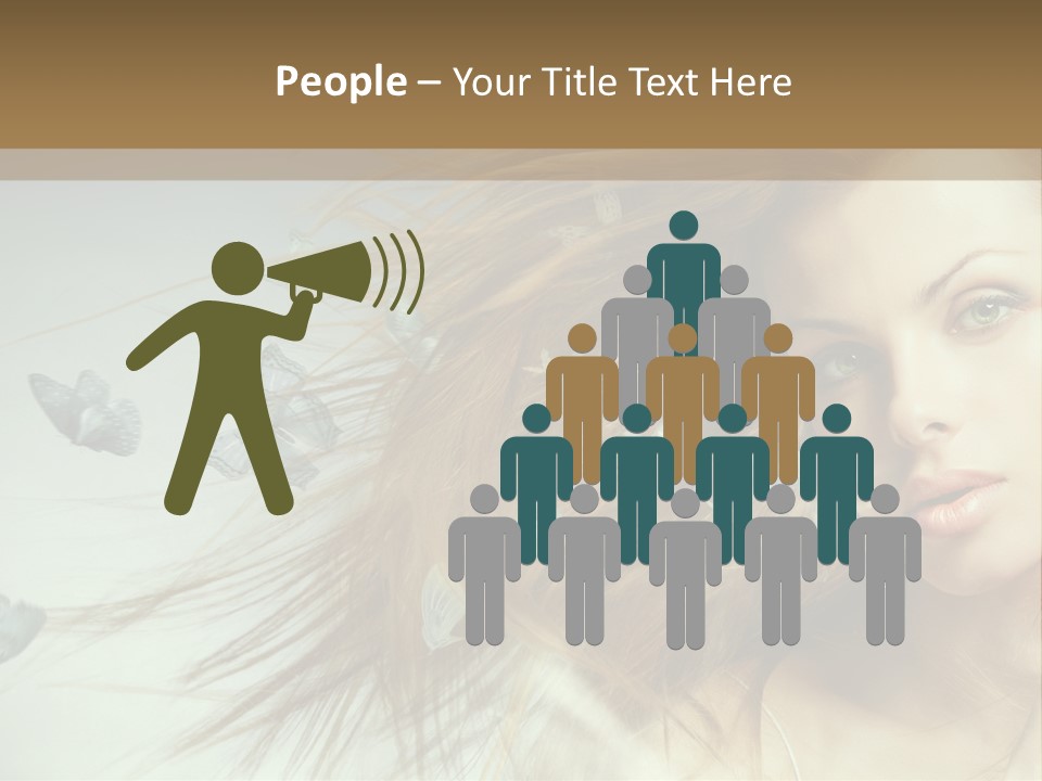 Woman Butterfly Person PowerPoint Template