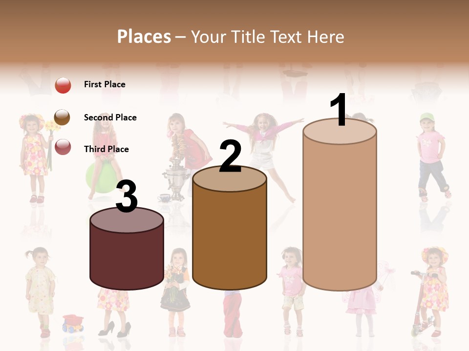 Cute Preschooler Bouquet PowerPoint Template