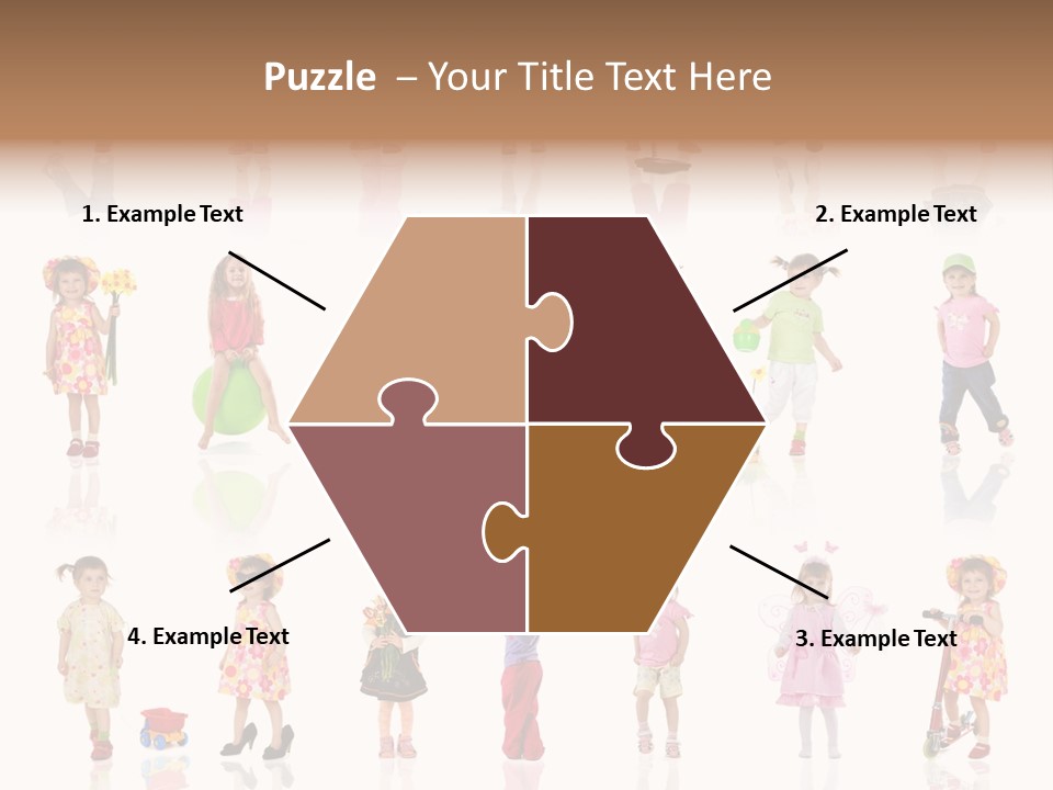 Cute Preschooler Bouquet PowerPoint Template