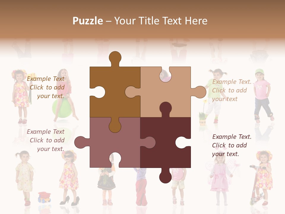 Cute Preschooler Bouquet PowerPoint Template