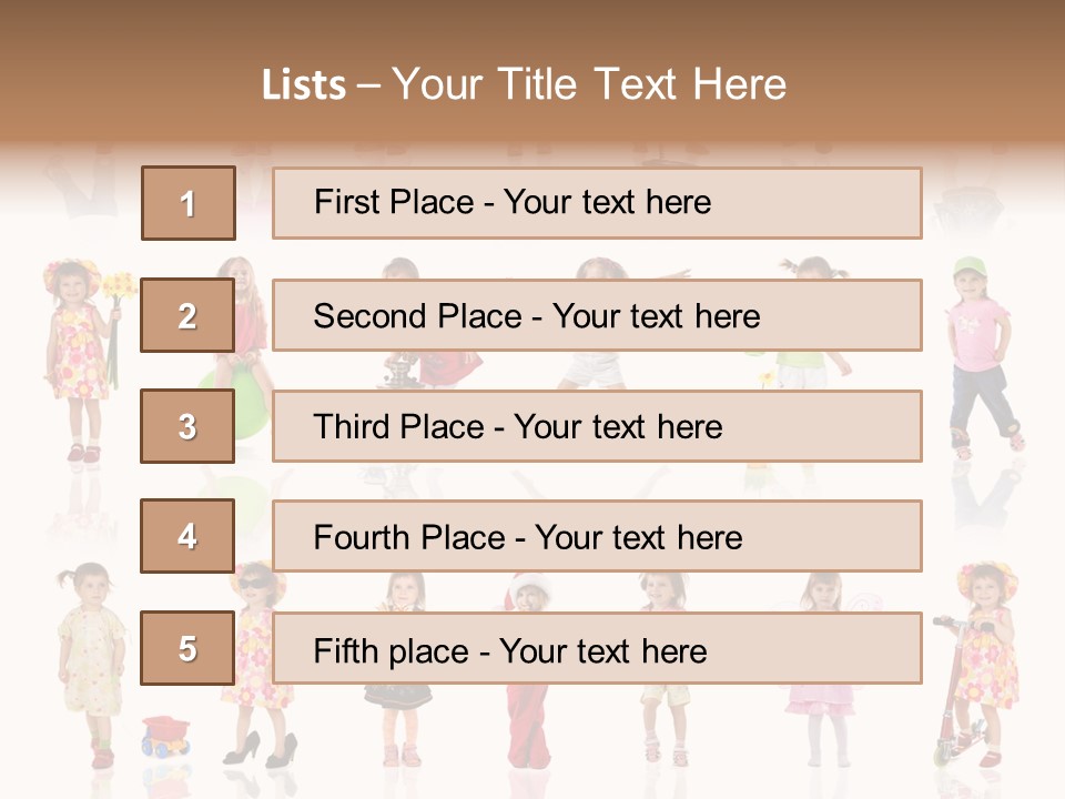 Cute Preschooler Bouquet PowerPoint Template