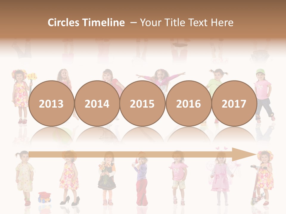 Cute Preschooler Bouquet PowerPoint Template