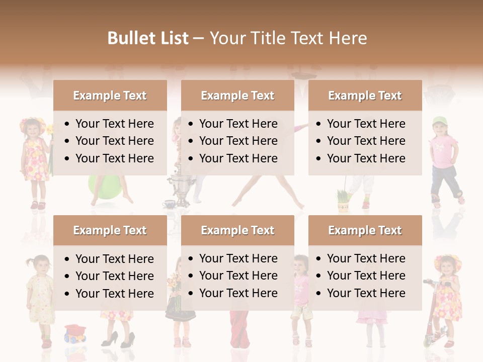 Cute Preschooler Bouquet PowerPoint Template