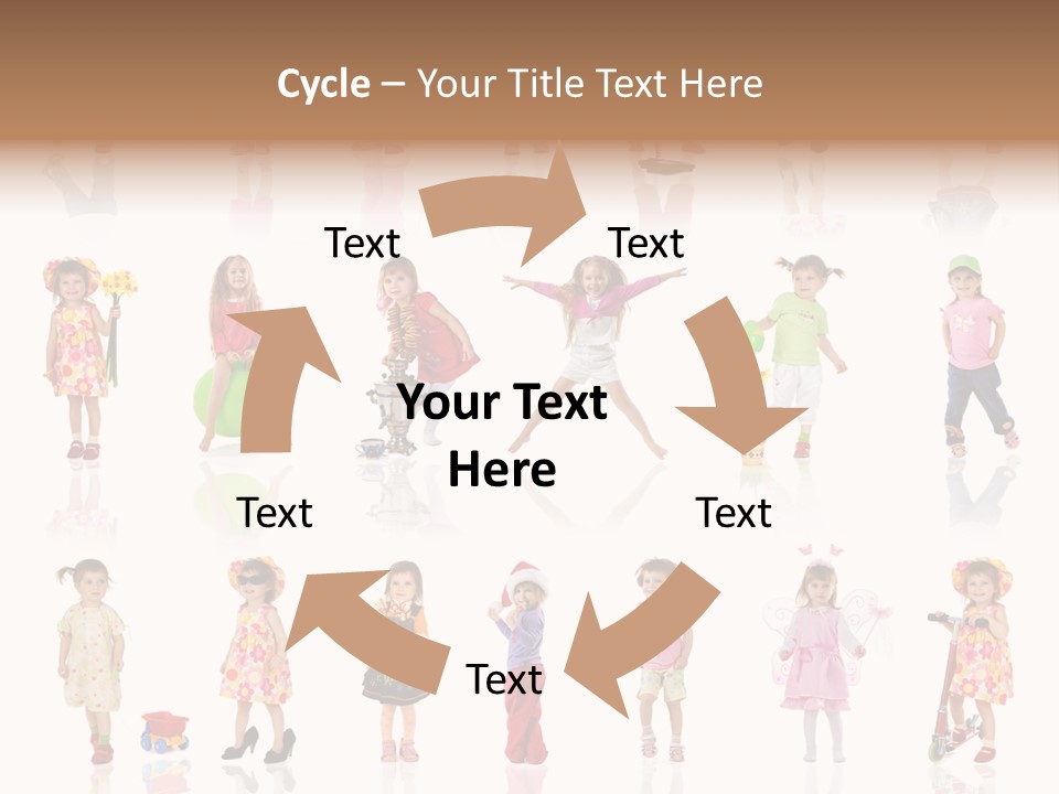 Cute Preschooler Bouquet PowerPoint Template