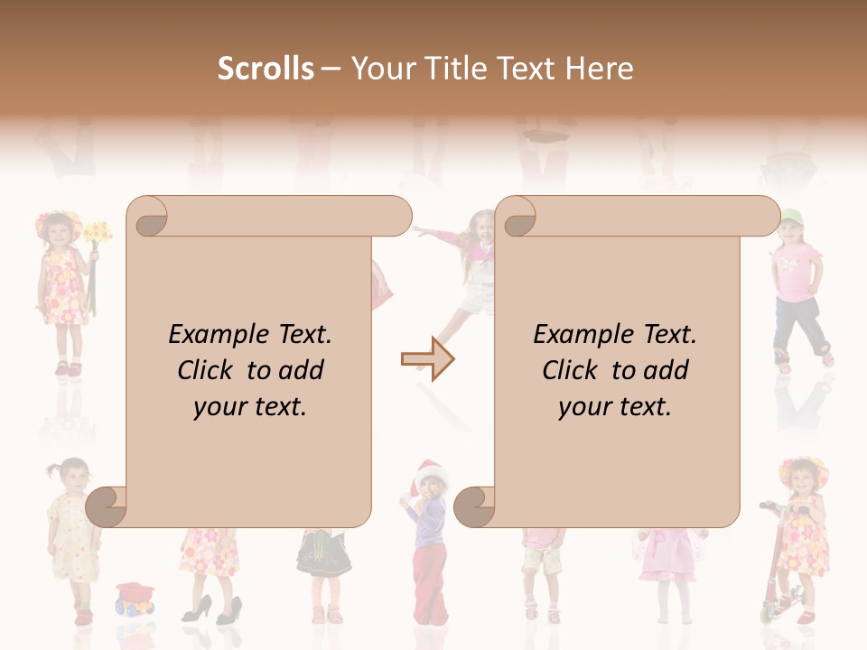 Cute Preschooler Bouquet PowerPoint Template