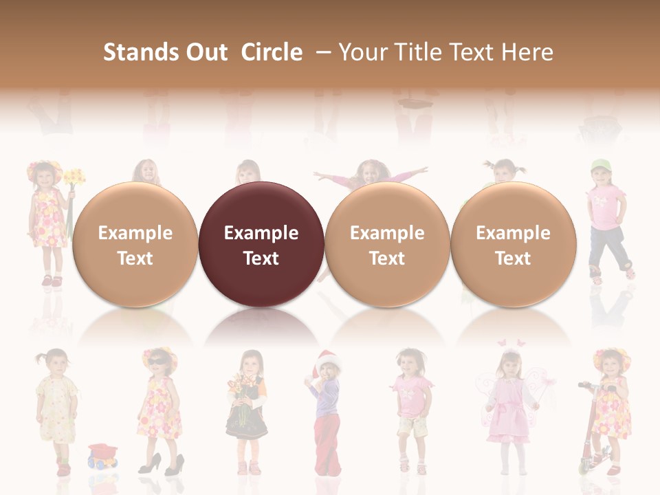 Cute Preschooler Bouquet PowerPoint Template