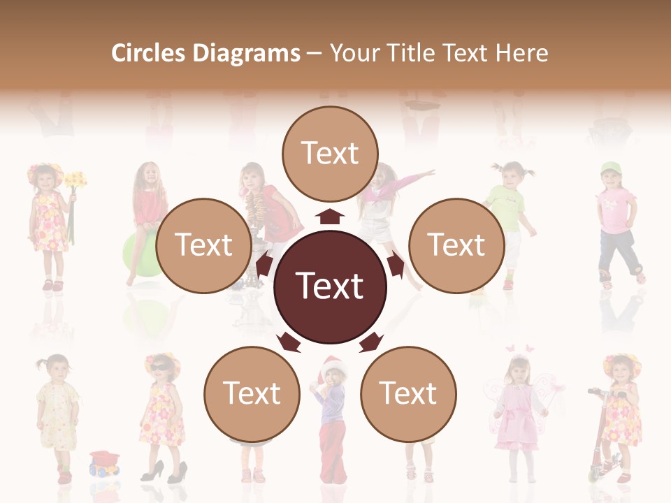 Cute Preschooler Bouquet PowerPoint Template