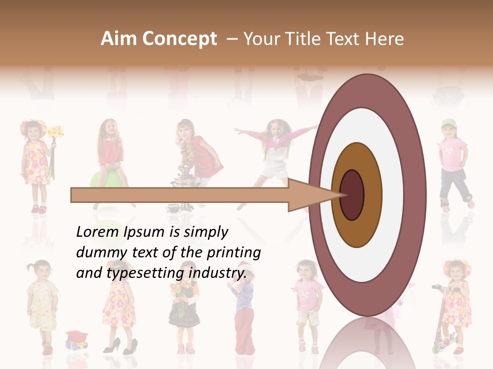 Cute Preschooler Bouquet PowerPoint Template