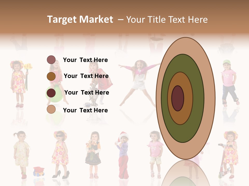 Cute Preschooler Bouquet PowerPoint Template