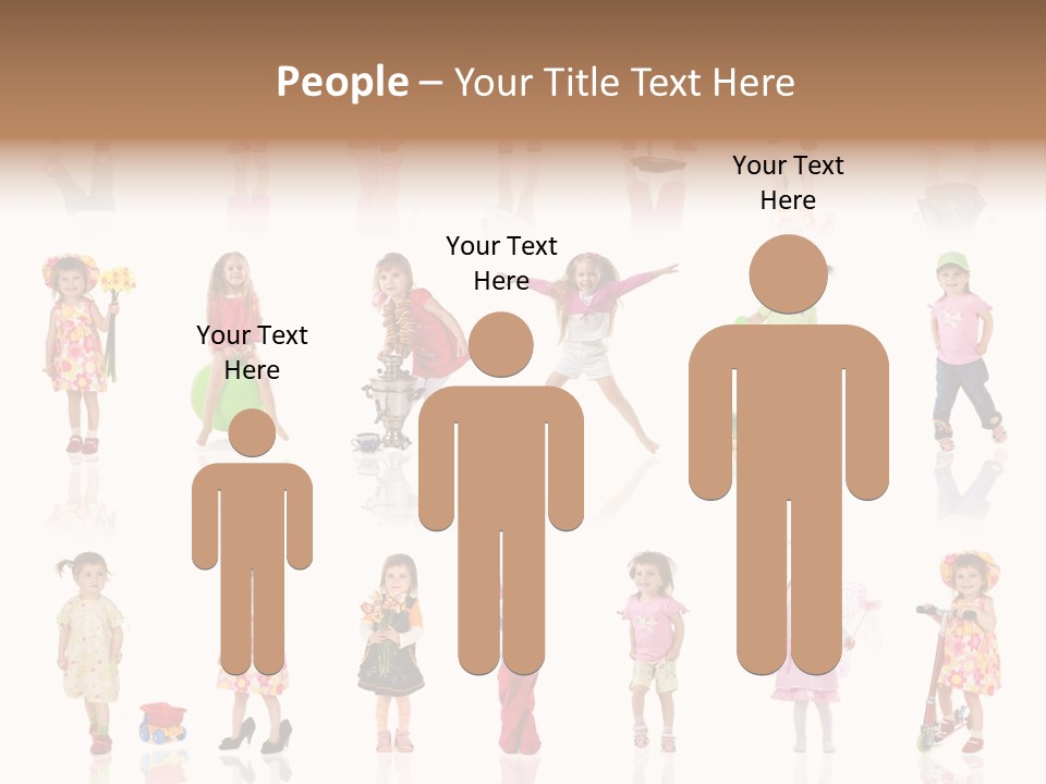 Cute Preschooler Bouquet PowerPoint Template