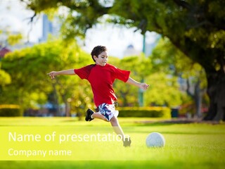 Young Football Park PowerPoint Template