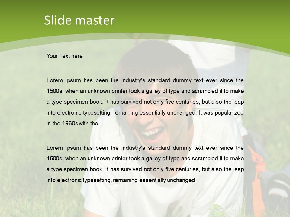 Sunny Caucasian Park PowerPoint Template