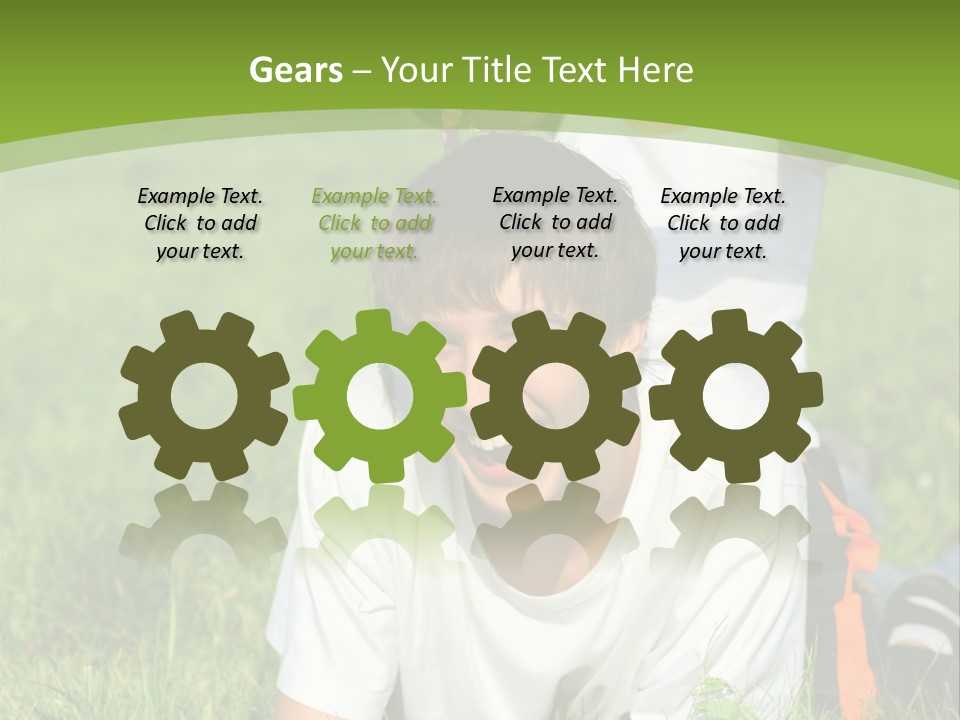 Sunny Caucasian Park PowerPoint Template