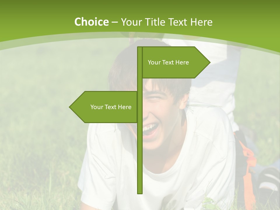 Sunny Caucasian Park PowerPoint Template