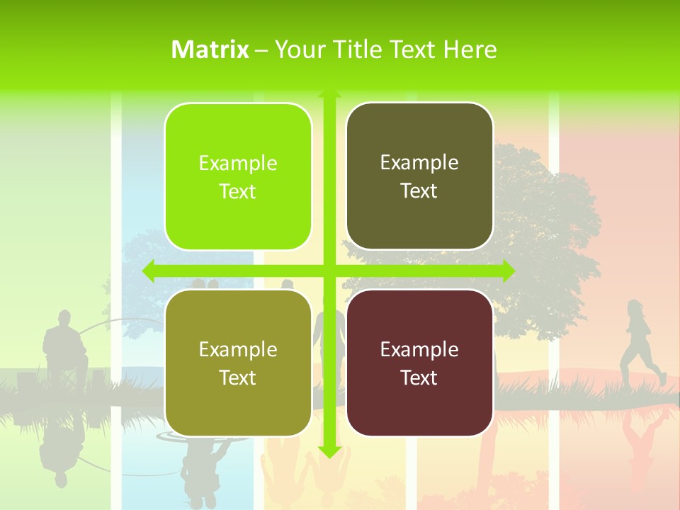 A Group Of People Walking In Front Of A Tree PowerPoint Template
