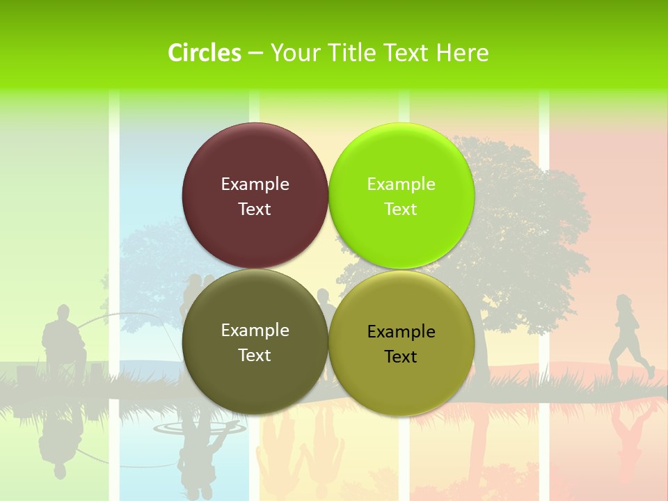 A Group Of People Walking In Front Of A Tree PowerPoint Template